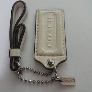 NWOT Coach Leather Tag .. Beige with Metal Tag attached
